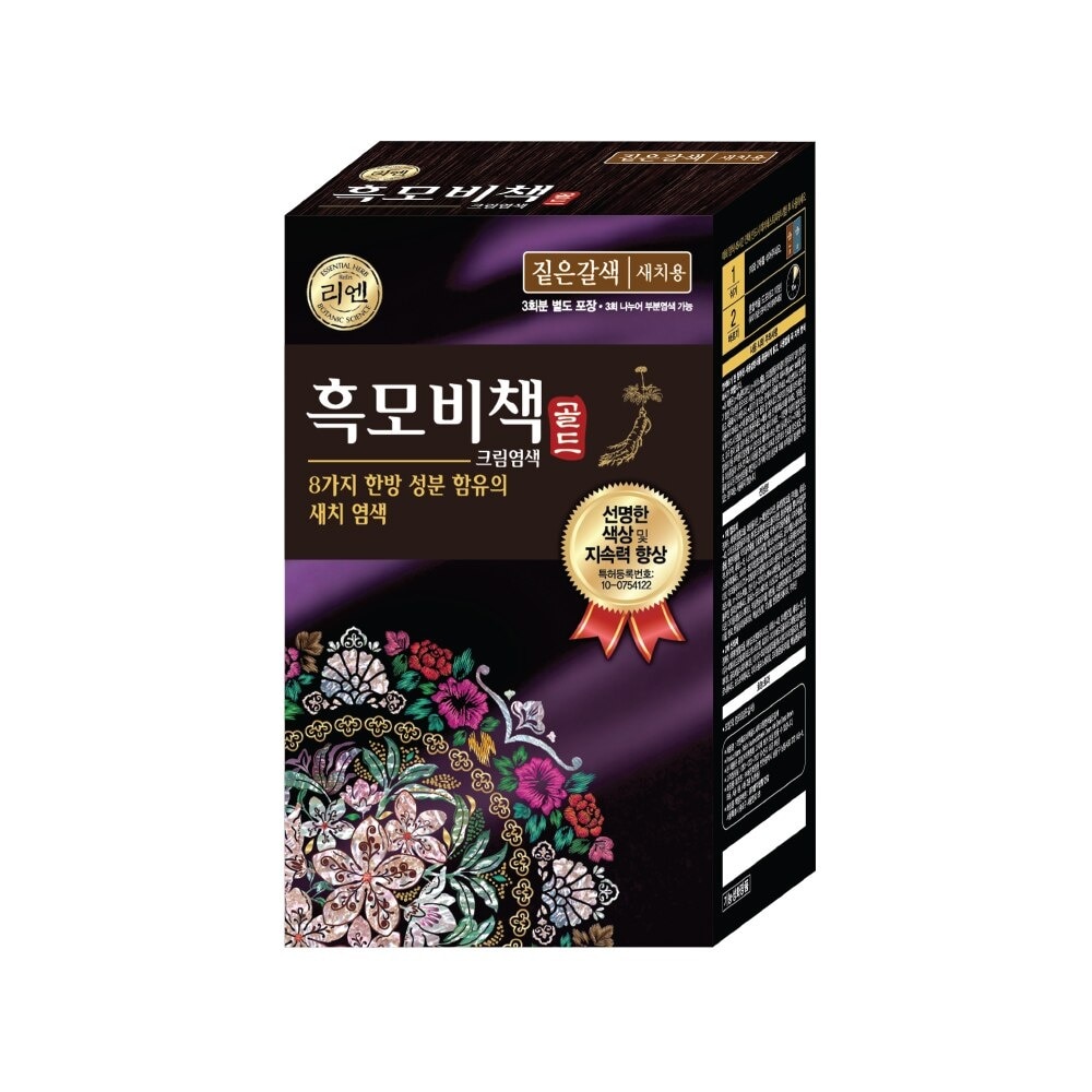 Heukmobichaek Cream Hair Dye 90g .#Deep Brown