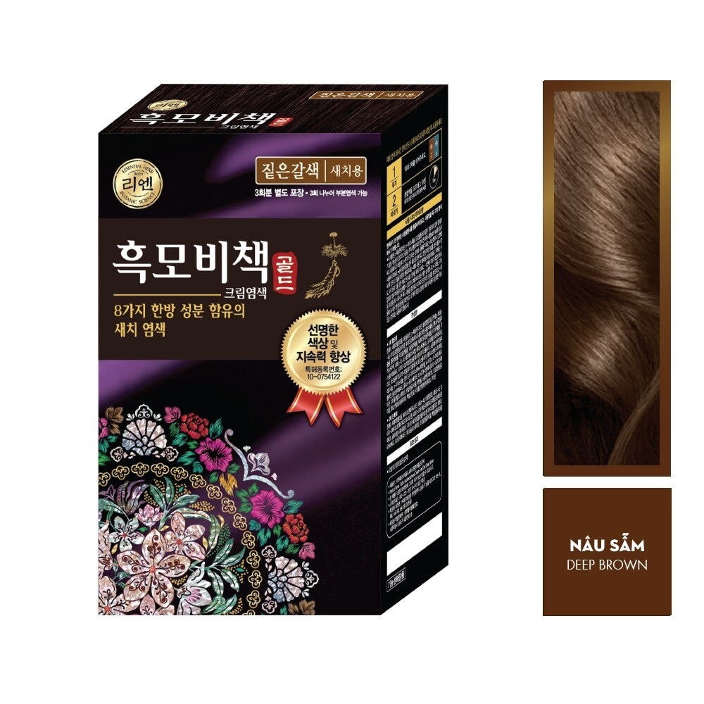 Heukmobichaek Cream Hair Dye 90g .#Deep Brown