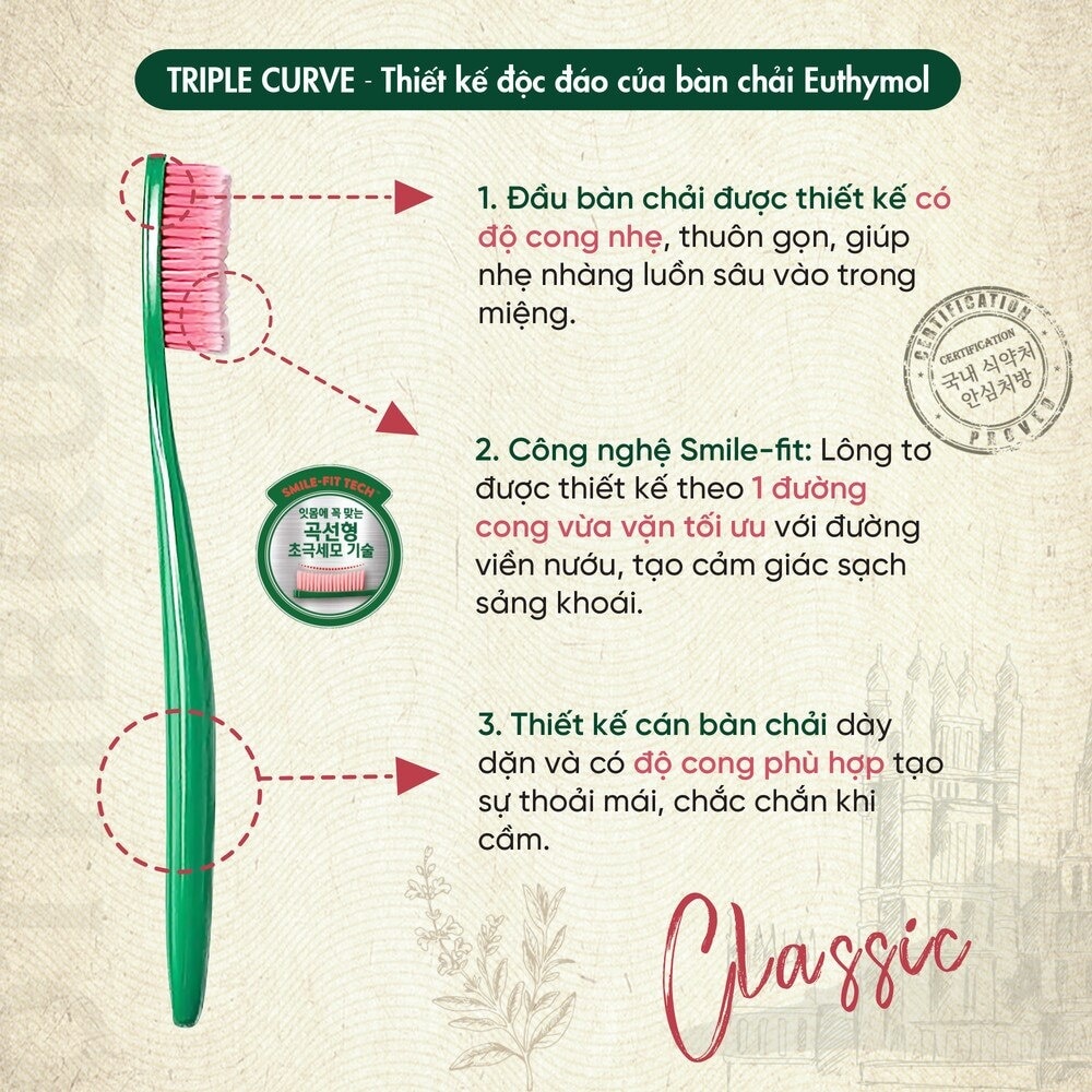 Bàn Chải Răng Euthymol Original Toothbrush Classic 1 Cây