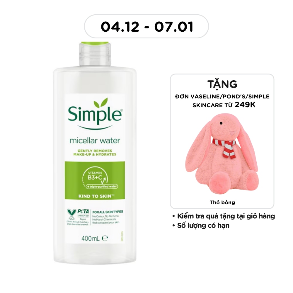 Micellar Cleansing Water Instantly Hydrates And Gently Removes Make-Up 400ml