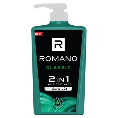 ROMANO Sữa Tắm Gội Romano 2in1 Hương Nam Tính Classic 650g