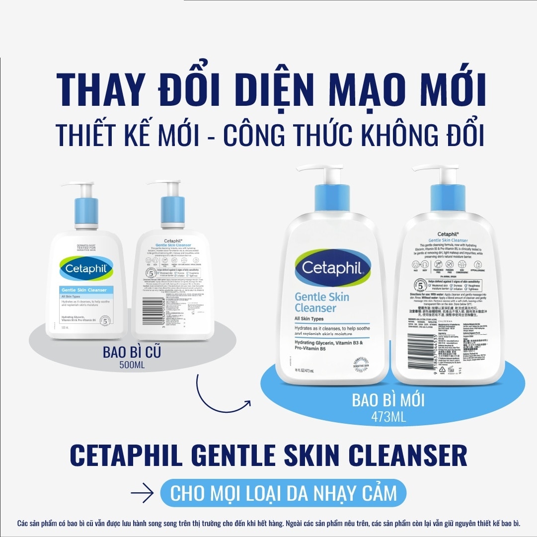 Sữa Rửa Mặt Cetaphil Dịu Nhẹ Gentle Skin Cleanser 473ml
