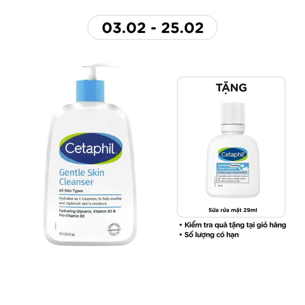 Sữa Rửa Mặt Cetaphil Dịu Nhẹ Gentle Skin Cleanser 473ml