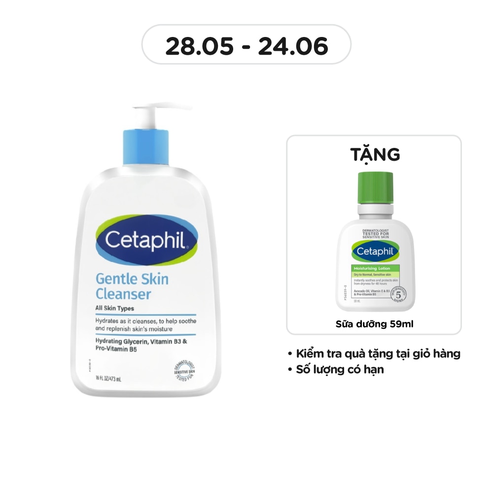 Sữa Rửa Mặt Cetaphil Dịu Nhẹ Gentle Skin Cleanser 473ml