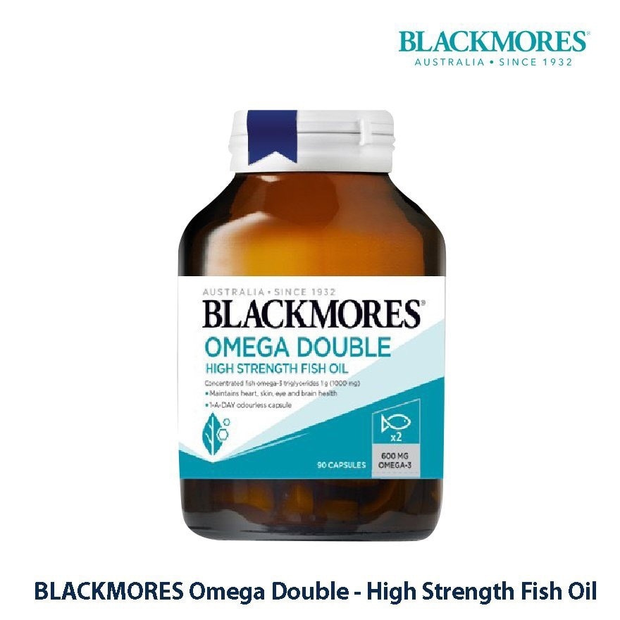 Thực Phẩm Bảo Vệ Sức Khỏe Blackmores Omega Double High Strength Fish Oil Dầu Cá 90 Viên image