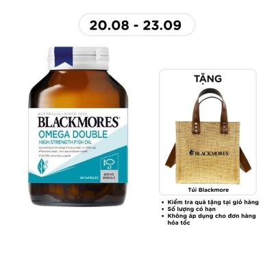 BLACKMORES - Thực Phẩm Bảo Vệ Sức Khỏe Blackmores Omega Double High Strength Fish Oil Dầu Cá 90 Viên image