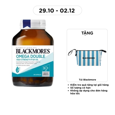 BLACKMORES Thực Phẩm Bảo Vệ Sức Khỏe Blackmores Omega Double High Strength Fish Oil Dầu Cá 90 Viên image