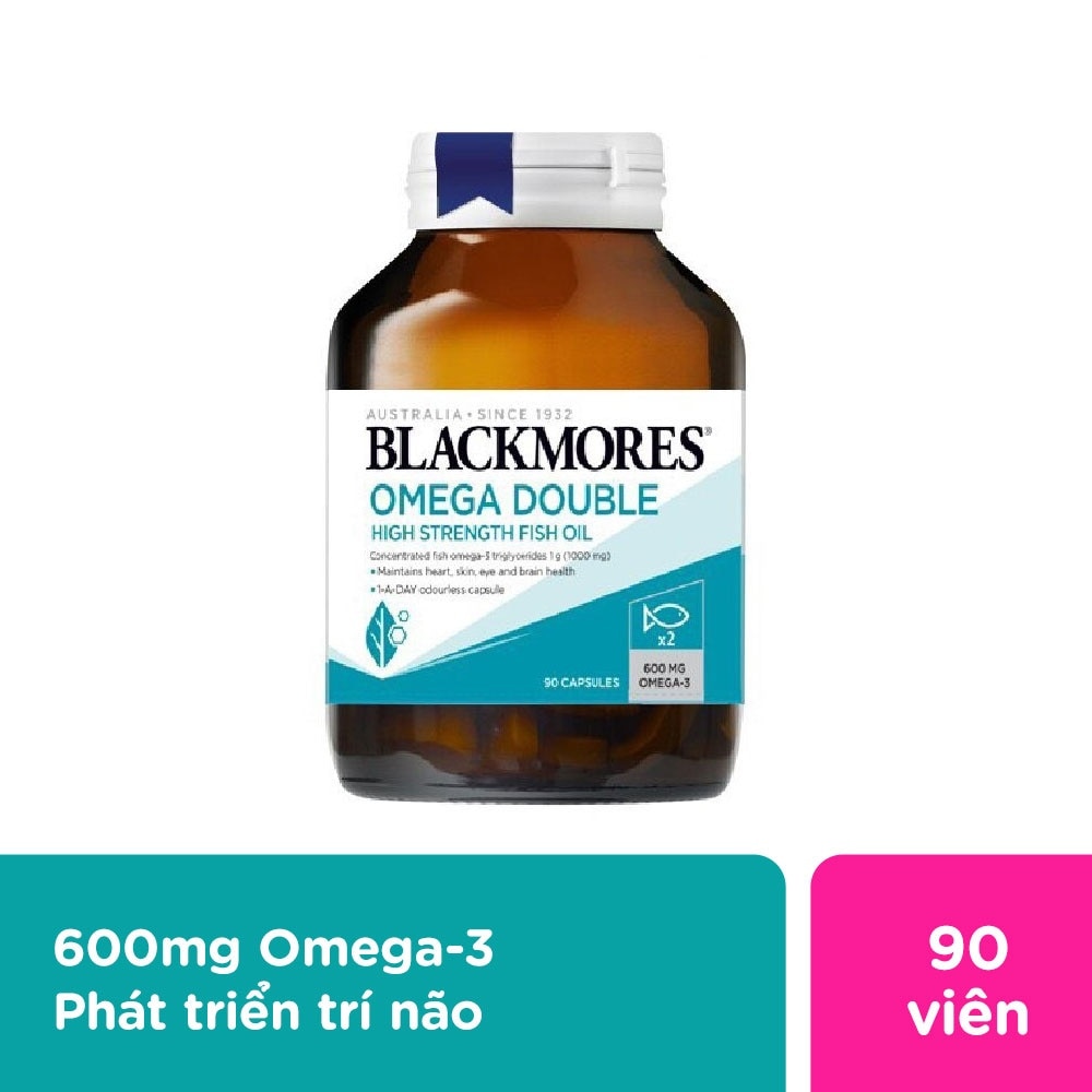 Thực Phẩm Bảo Vệ Sức Khỏe Blackmores Omega Double High Strength Fish Oil Dầu Cá 90 Viên image