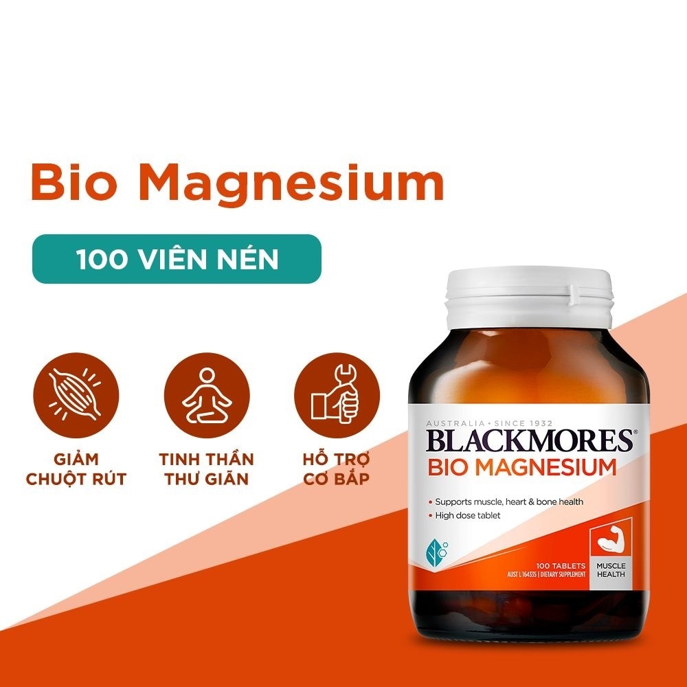 Thực Phẩm Bảo Vệ Sức Khỏe Blackmores Bio Magnesium Hỗ Trợ Cơ, Xương Khớp 100 Viên