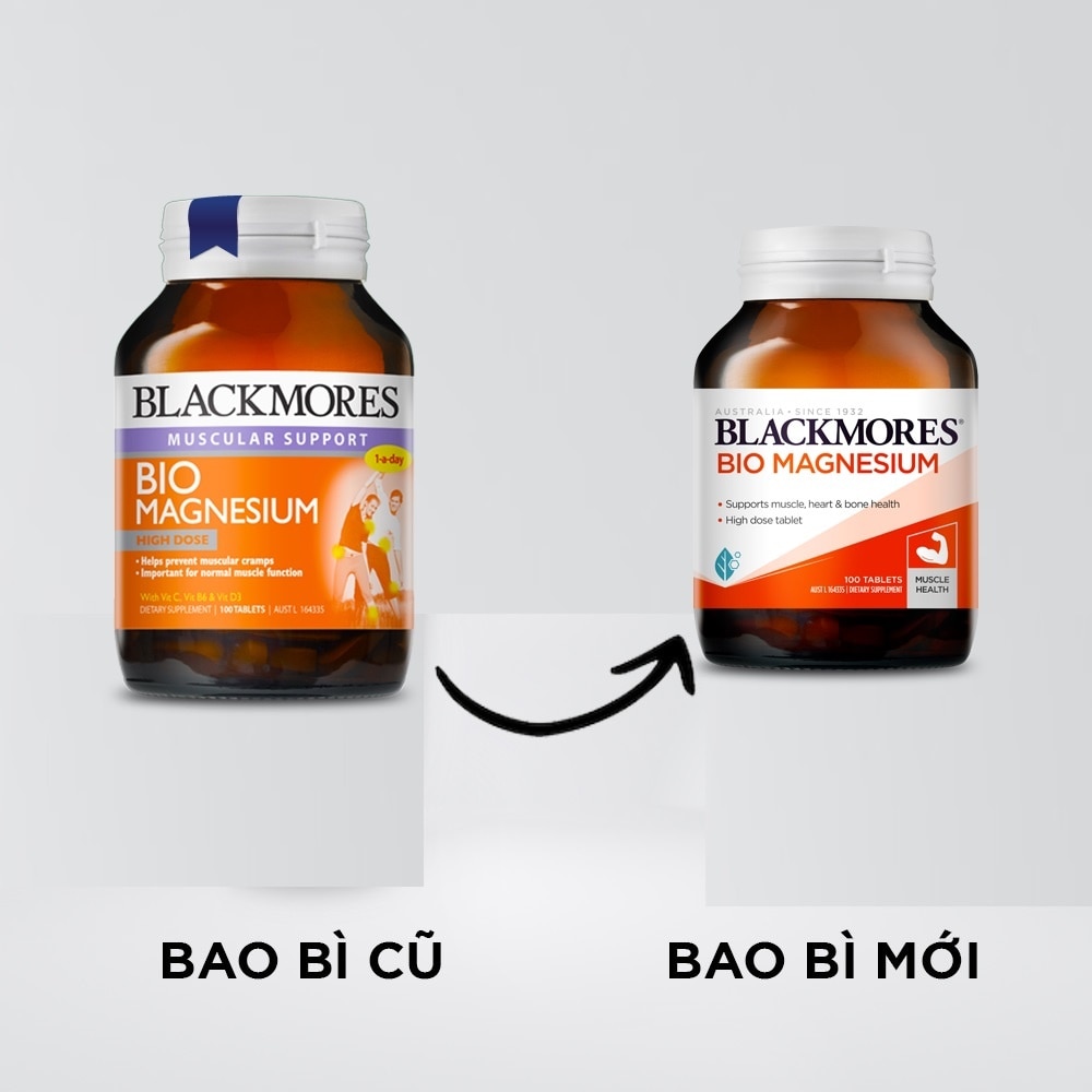 Thực Phẩm Bảo Vệ Sức Khỏe Blackmores Bio Magnesium Hỗ Trợ Cơ, Xương Khớp 100 Viên