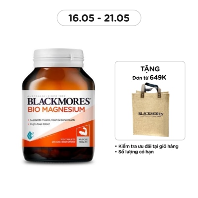 BLACKMORES Thực Phẩm Bảo Vệ Sức Khỏe Blackmores Bio Magnesium Hỗ Trợ Cơ, Xương Khớp 100 Viên