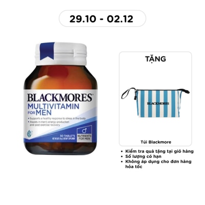 BLACKMORES Thực Phẩm Bảo Vệ Sức Khỏe Blackmores Multi Vitamin For Men Hỗ Trợ Sức Khỏe Sinh Lý Nam 50 Viên image
