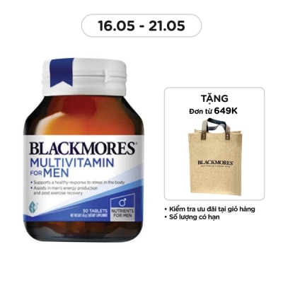 BLACKMORES Thực Phẩm Bảo Vệ Sức Khỏe Blackmores Multi Vitamin For Men Hỗ Trợ Sức Khỏe Sinh Lý Nam 50 Viên