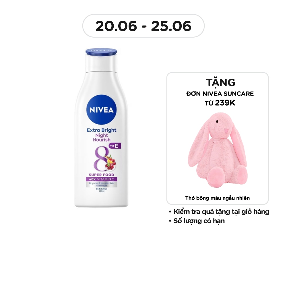 Sữa Dưỡng Thể Nivea Dưỡng Trắng Ban Đêm 200ml