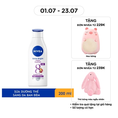 NIVEA Sữa Dưỡng Thể Nivea Dưỡng Trắng Ban Đêm 200ml