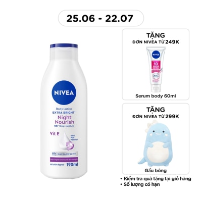 NIVEA - Sữa Dưỡng Thể Nivea Dưỡng Trắng Ban Đêm 190ml