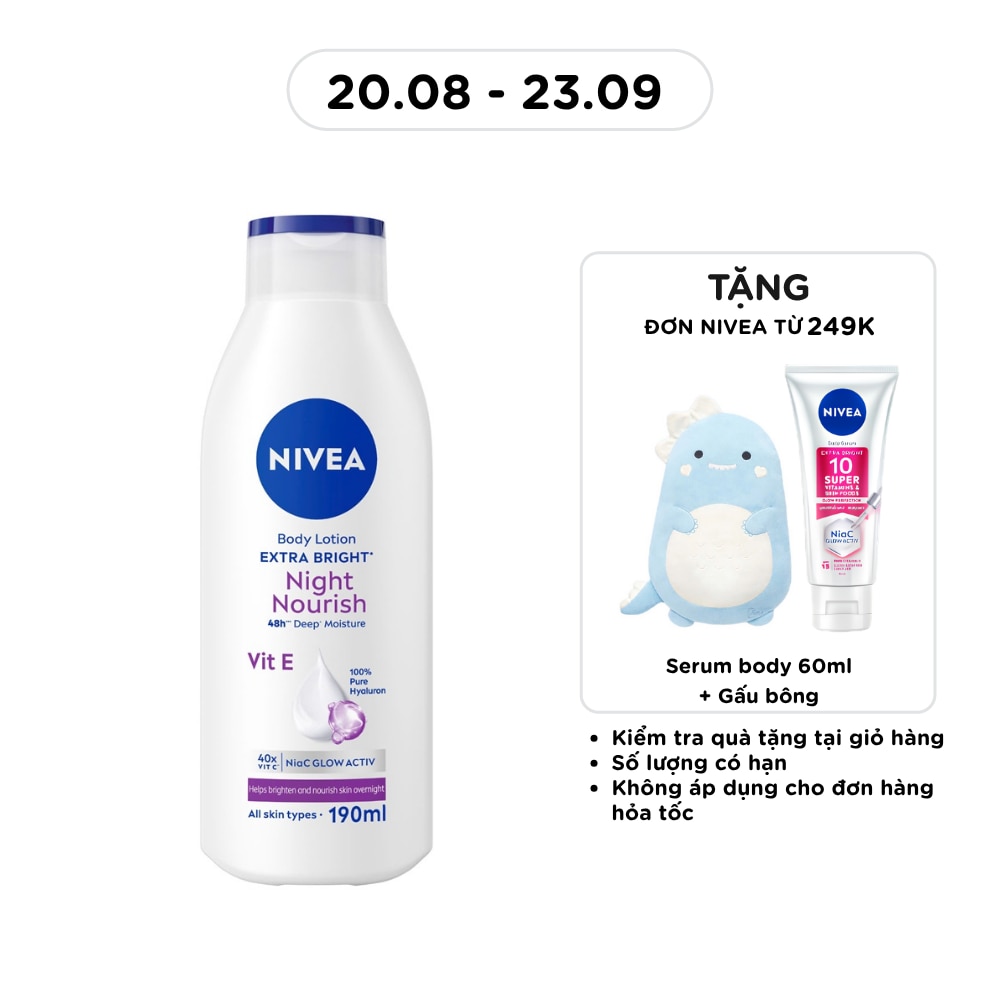 Sữa Dưỡng Thể Nivea Dưỡng Trắng Ban Đêm 190ml image