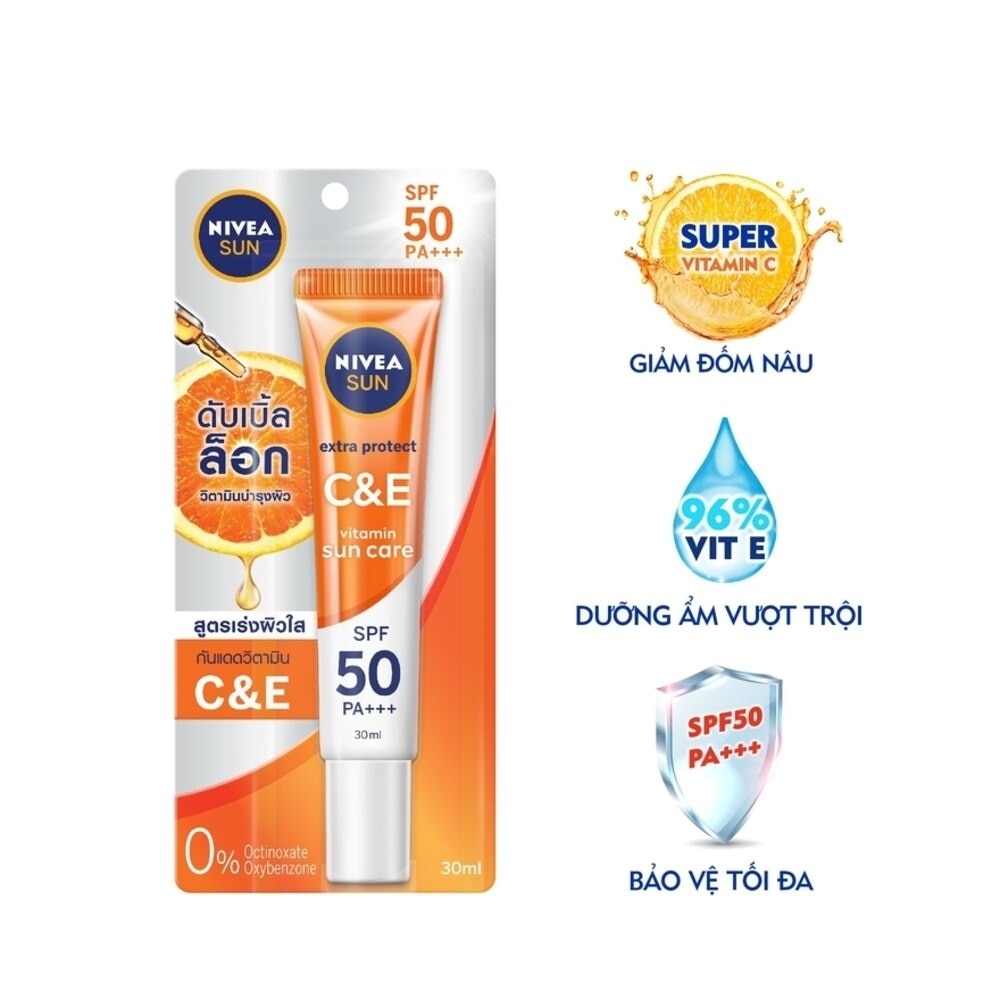 Serum Chống Nắng Nivea Dưỡng Da Sáng Khỏe Vitamin C&E SPF50 PA+++ 30ml