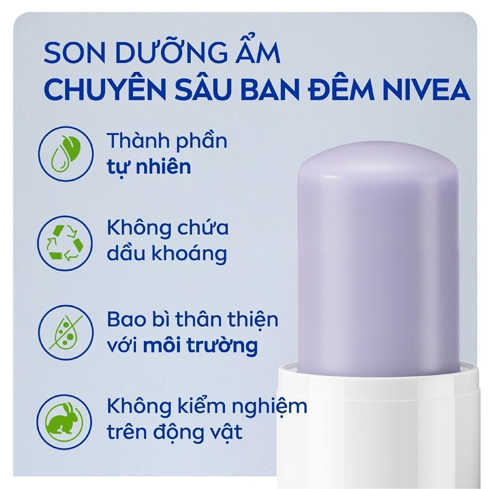 Son Dưỡng Môi Nivea Overnight Care Ban Đêm 4.8g