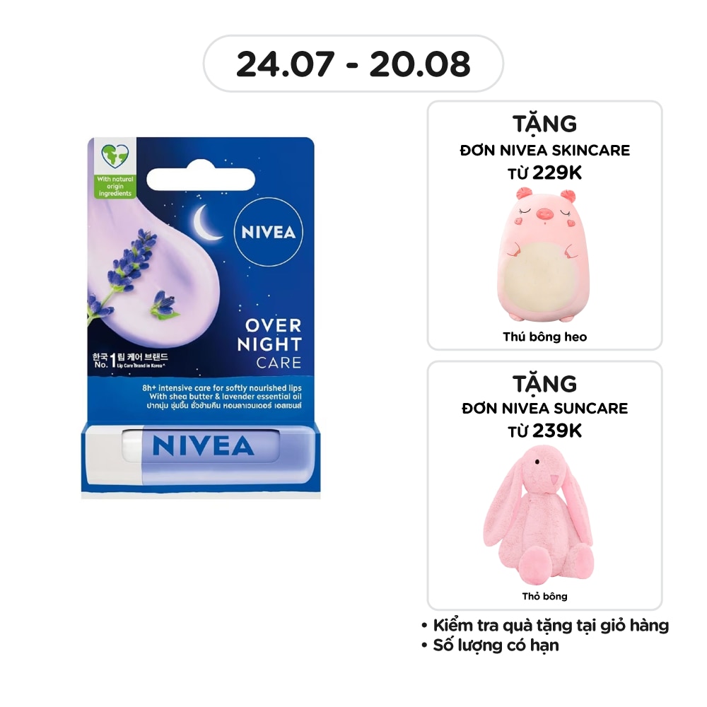 Son Dưỡng Môi Nivea Overnight Care Ban Đêm 4.8g