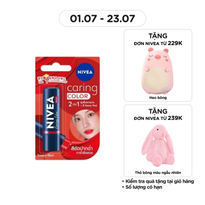 NIVEA Son Nivea Caring Color Sassy Red 4.8g .# Đỏ Quyến Rũ
