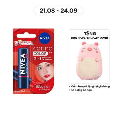 NIVEA Son Nivea Caring Color Sassy Red 4.8g .# Đỏ Quyến Rũ