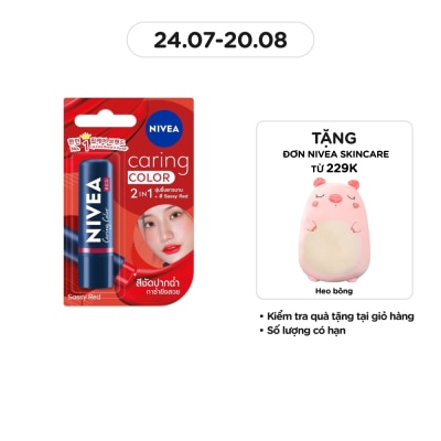 NIVEA Son Nivea Caring Color Sassy Red 4.8g .# Đỏ Quyến Rũ