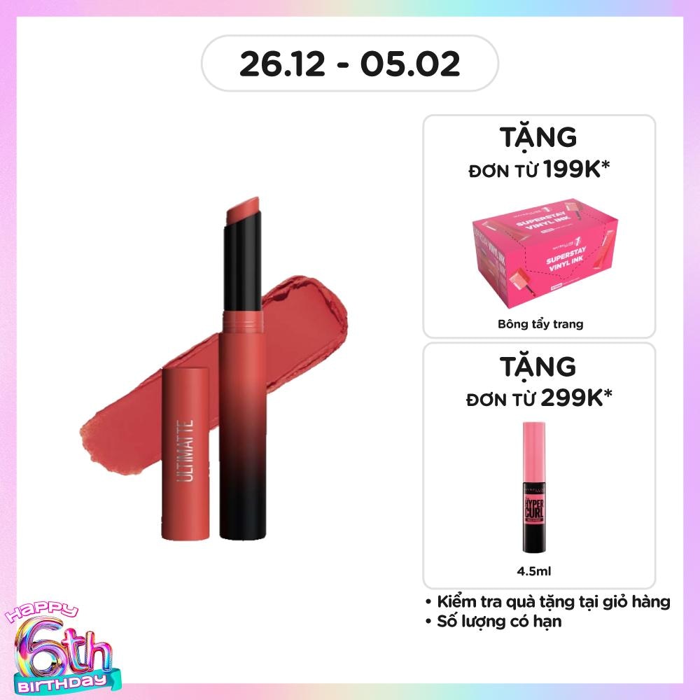 Son Thỏi Maybelline New York Color Sensational Ultimatte Lipstick 1.7g .#1288 More Brick