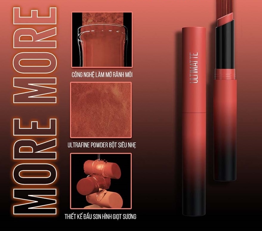 Son Thỏi Maybelline New York Color Sensational Ultimatte Lipstick 1.7g .#1299 More Spice