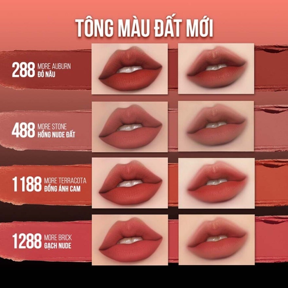 Son Thỏi Maybelline New York Color Sensational Ultimatte Lipstick 1.7g .#1299 More Spice