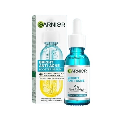 GARNIER Dưỡng Chất Garnier Giảm Mụn Sáng Da Skin Naturals Bright Anti-Acne Booster Serum 30ml