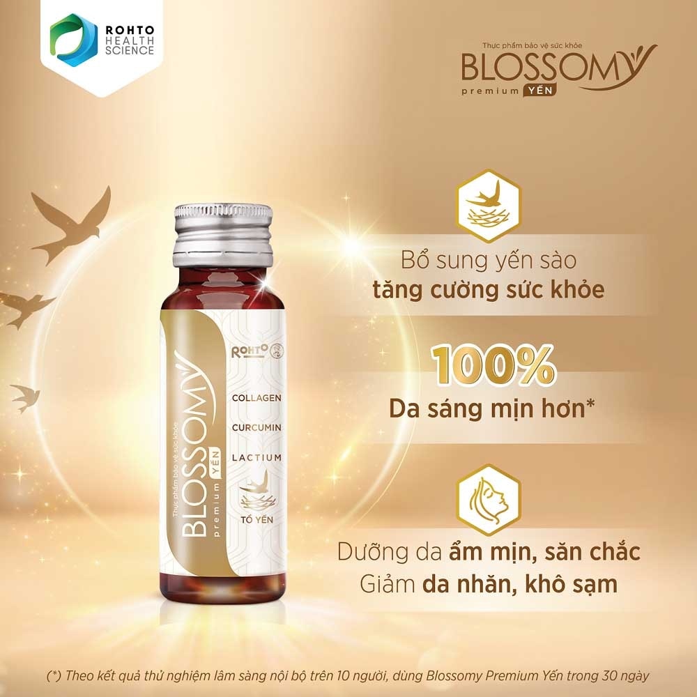 Thực Phẩm Bảo Vệ Sức Khỏe Blossomy Premium Yến Làn Da Tươi Trẻ Từ Bên Trong 50ml x 10 Chai