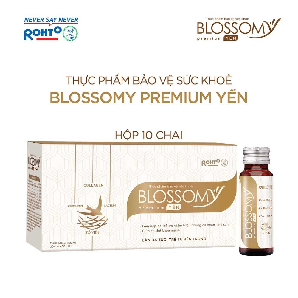 Thực Phẩm Bảo Vệ Sức Khỏe Blossomy Premium Yến Làn Da Tươi Trẻ Từ Bên Trong 50ml x 10 Chai