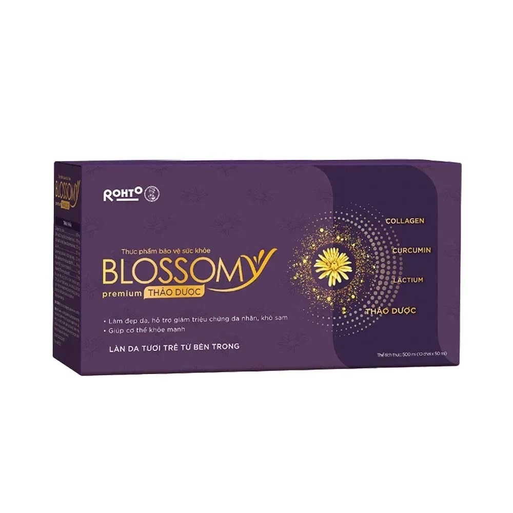 Thực Phẩm Bảo Vệ Sức Khỏe Blossomy Premium Thảo Dược Làn Da Tươi Trẻ Từ Bên Trong 50ml x 10 Chai