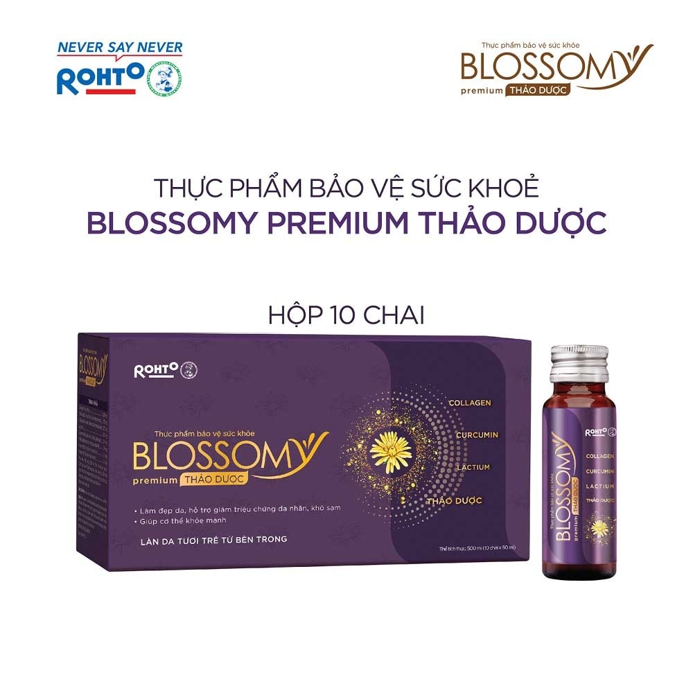 Thực Phẩm Bảo Vệ Sức Khỏe Blossomy Premium Thảo Dược Làn Da Tươi Trẻ Từ Bên Trong 50ml x 10 Chai