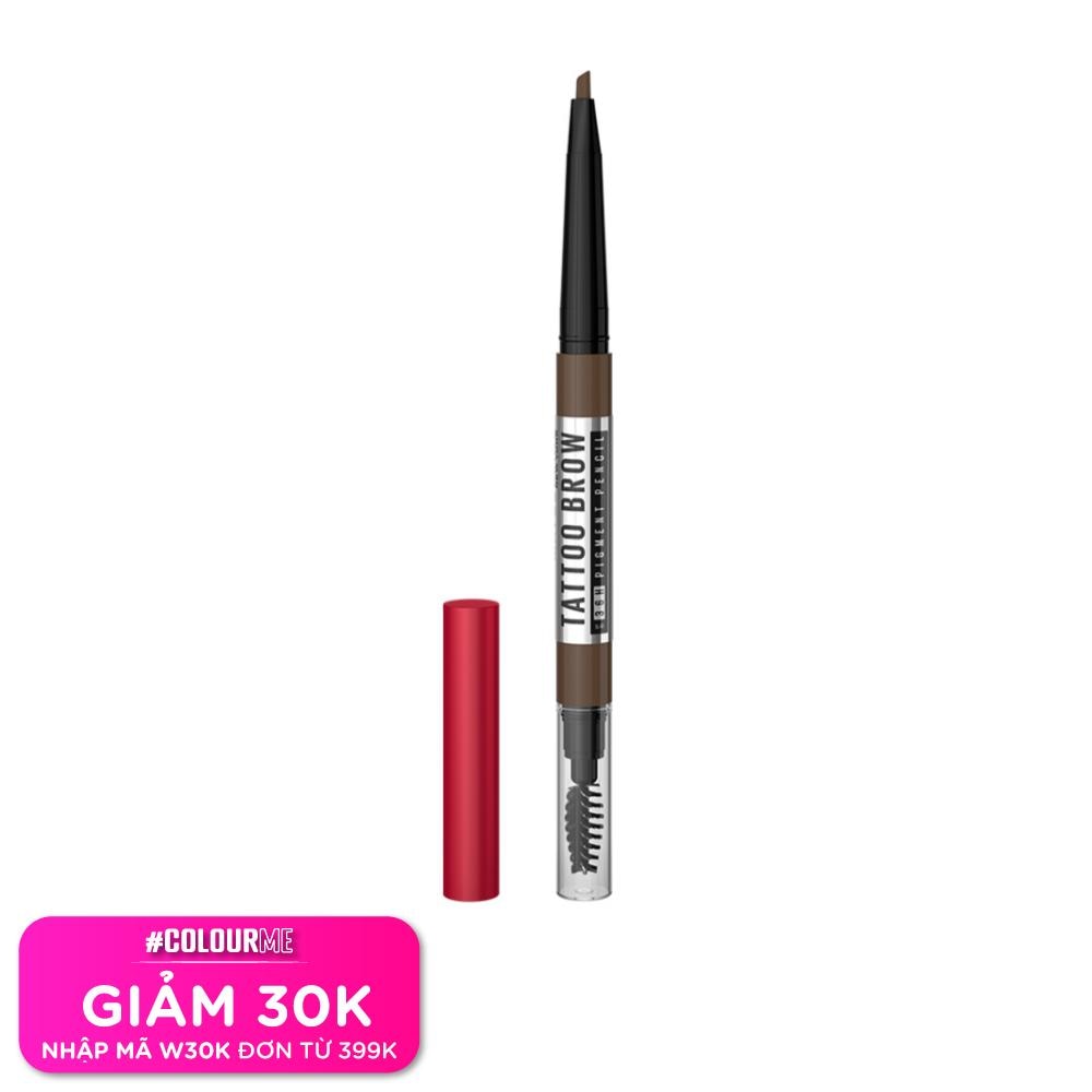 MAYBELLINE NEW YORK Chì Kẻ Mày Maybelline New York Tattoo Brow Up To 36H Pigment Pencil 0.25g .# Dark Brown