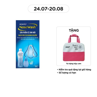 ROHTO NOSE WASH Sản Phẩm Rohto Dụng Cụ Và Dung Dịch Vệ Sinh Mũi Sạch Sâu Kháng Khuẩn 400ml