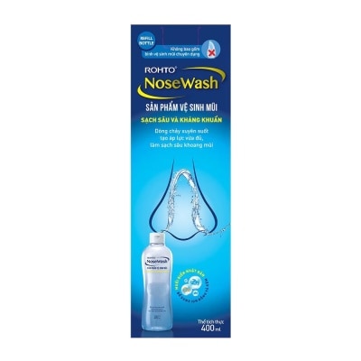 ROHTO NOSE WASH Sản Phẩm Rohto Vệ Sinh Mũi Sạch Sâu Và Kháng Khuẩn 400ml