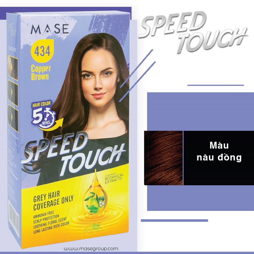 Thuốc Nhuộm Tóc Phủ Bạc Mase Speed Touch 5 phút 100g .#434 Màu Nâu Đồng
