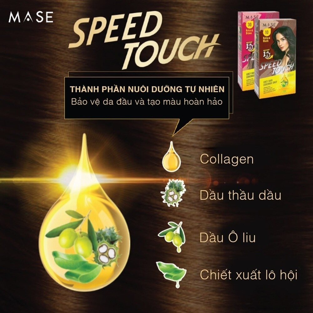 Thuốc Nhuộm Tóc Phủ Bạc Mase Speed Touch 5 Phút 100g .#630 Màu Nâu Hazelnut Latte