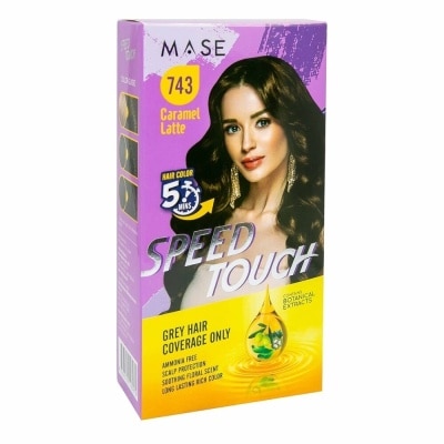 MASE Thuốc Nhuộm Tóc Phủ Bạc Mase Speed Touch 5 Phút 100g .#743 Màu Nâu Caramel Latte