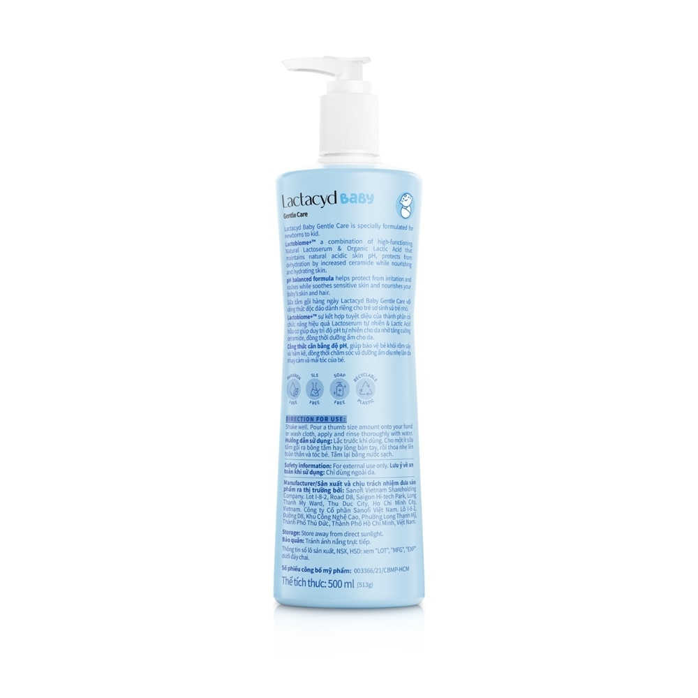 Sữa Tắm Gội Trẻ Em Lactacyd Baby Gentle Care 500ml