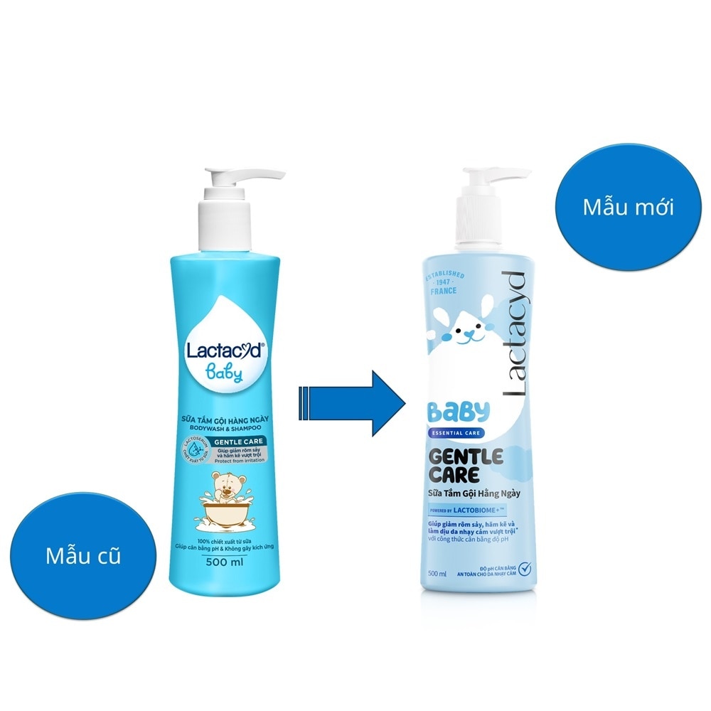 Sữa Tắm Gội Trẻ Em Lactacyd Baby Gentle Care 500ml