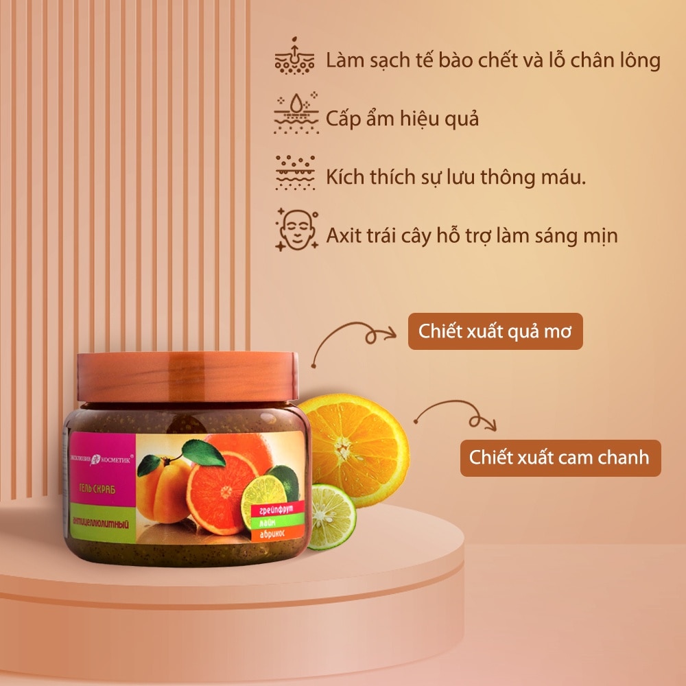 Tẩy Tế Bào Chết Body Exclusive Cosmetic Bưởi Chanh Mơ 380g