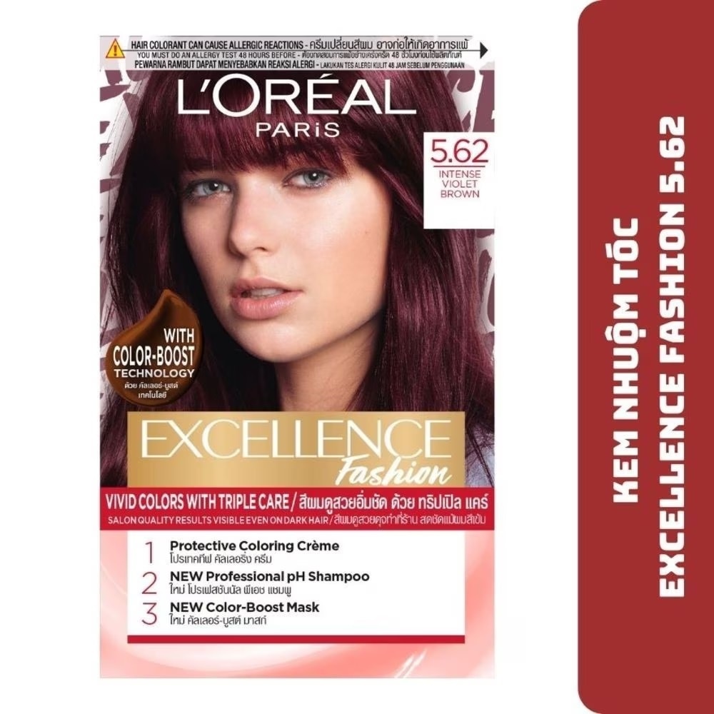 Kem Nhuộm Dưỡng Tóc L'oréal Paris Excellence Fashion .#5.62 Nâu Ánh Tím Intense Violet Brown