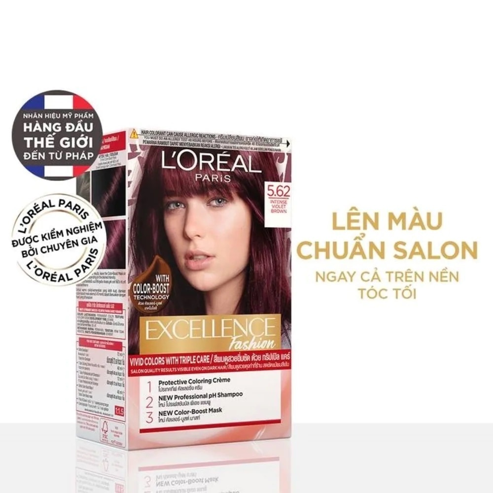 Kem Nhuộm Dưỡng Tóc L'oréal Paris Excellence Fashion .#5.62 Nâu Ánh Tím Intense Violet Brown