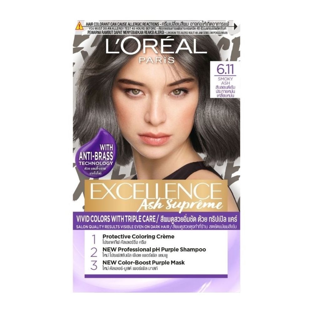 Kem Nhuộm Dưỡng Tóc L'oréal Paris Excellence Fashion Vivid Colors With Triple Care .#6.11 Xám Khói