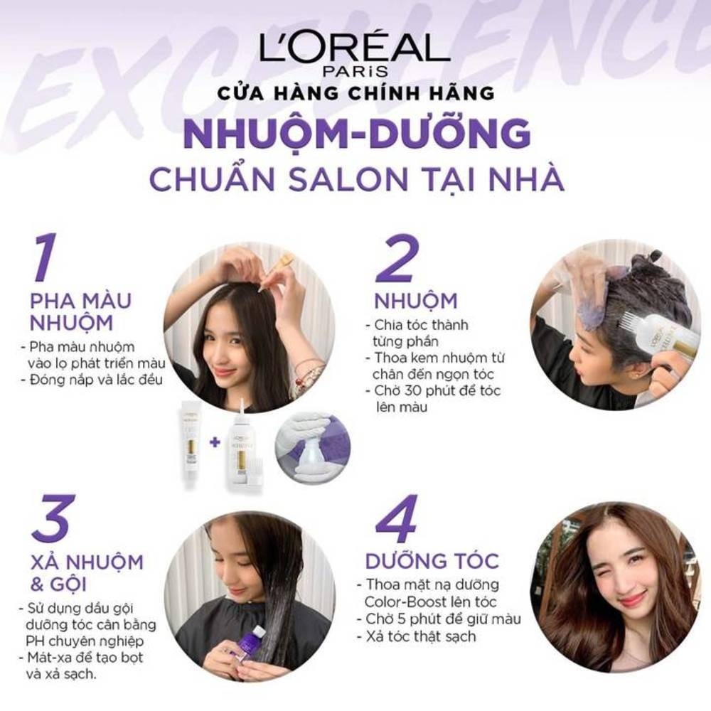 Kem Nhuộm Dưỡng Tóc L'oréal Paris Excellence Fashion Vivid Colors With Triple Care .#6.11 Xám Khói