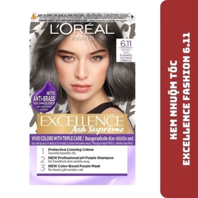 L'OREAL PARIS Kem Nhuộm Dưỡng Tóc L'oréal Paris Excellence Fashion Vivid Colors With Triple Care .#6.11 Xám Khói