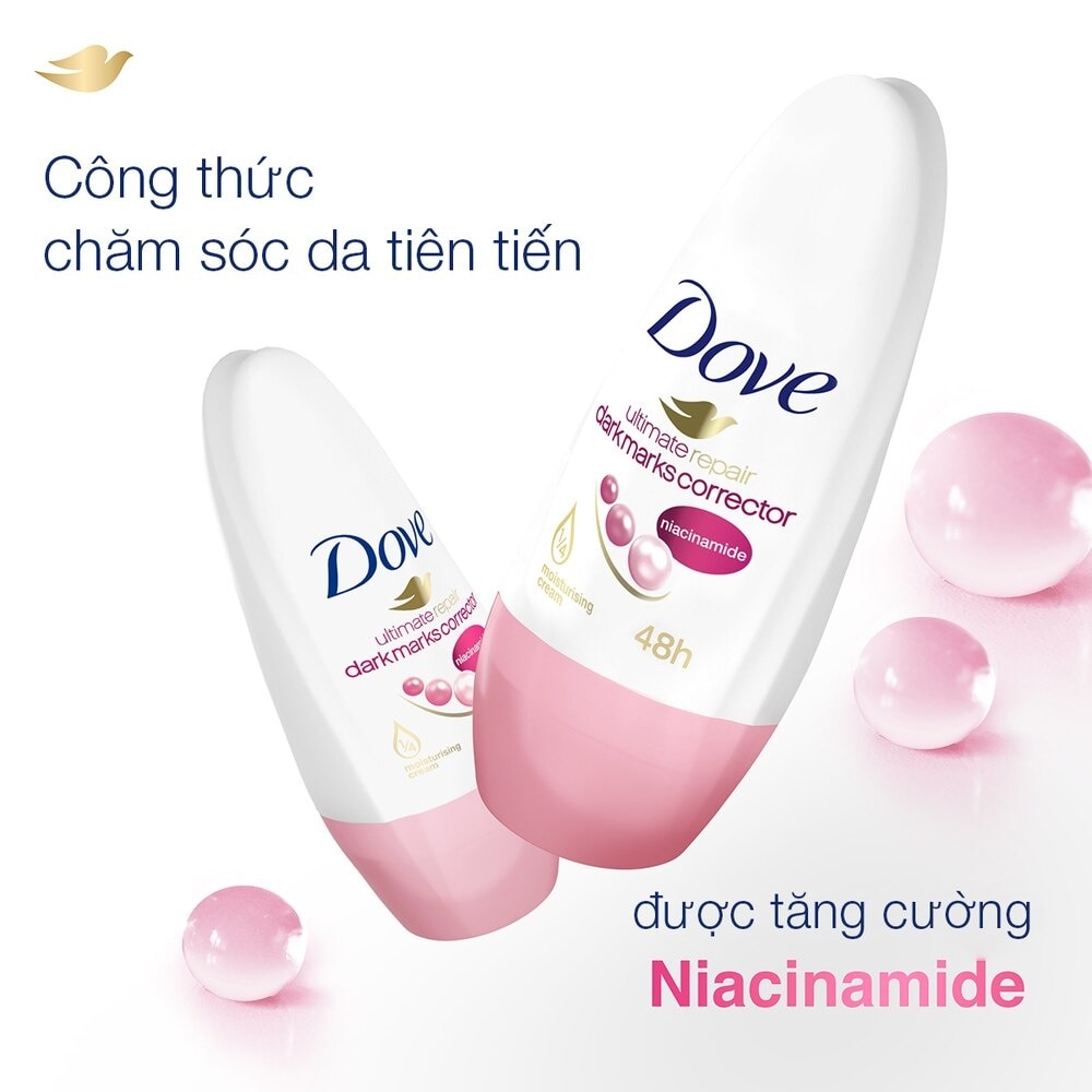 Lăn Khử Mùi Dove Chứa Niacinamide Giúp Sáng Da Mờ Thâm Hương Fresh Lily 40ml